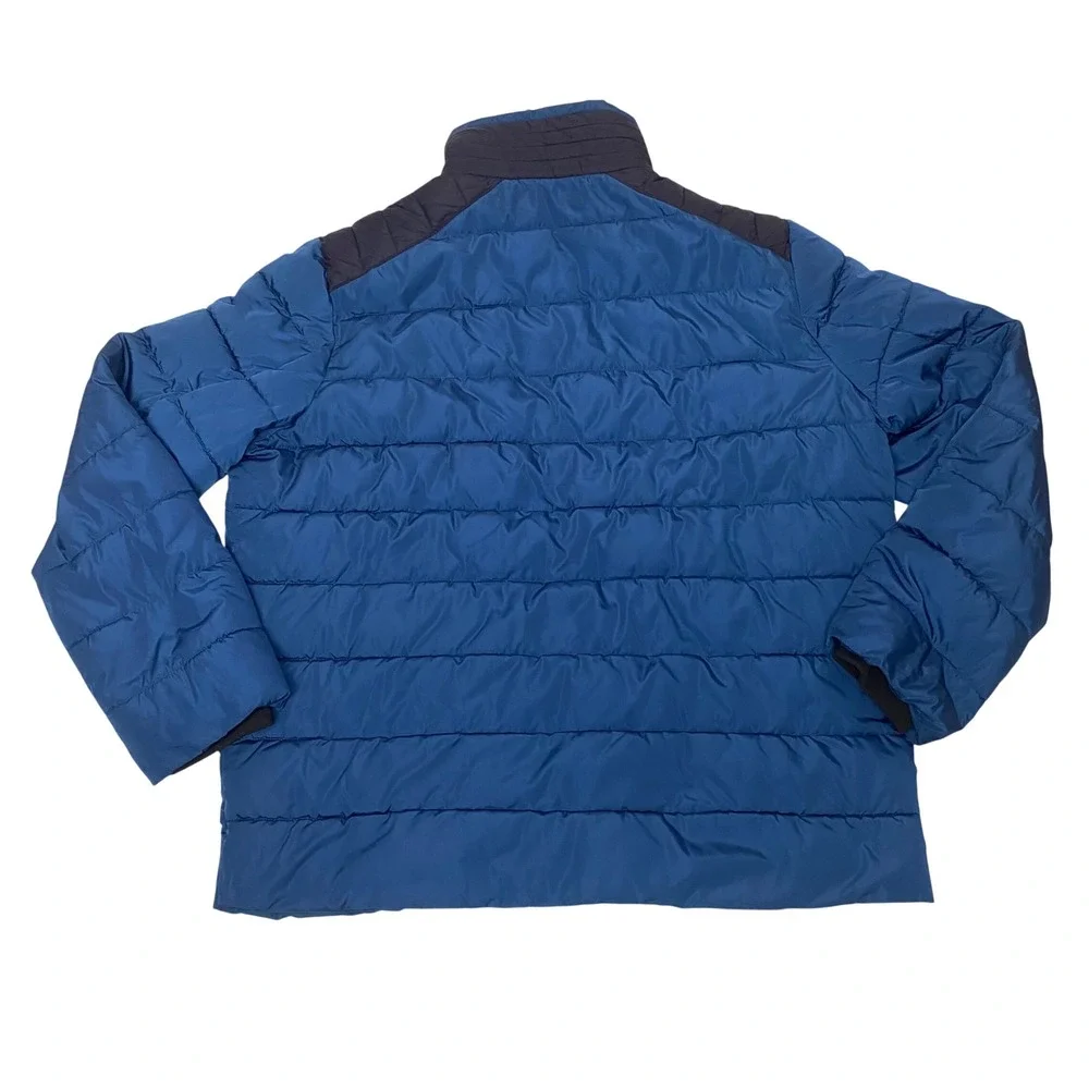 Weatherproof Mens XXL Blue Puffer Jacket Insulated Full Zip Fleece Collar Winter